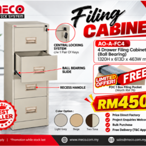 4 Drawer Filing Cabinet | Steel Cabinet