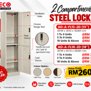 2 Compartments Steel Locker | Steel Cabinet