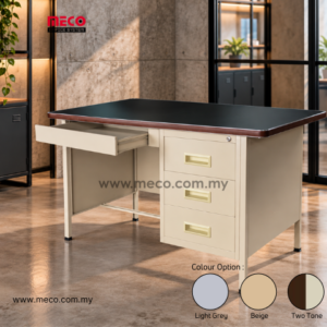 4′ Single Pedestal Desk | Steel Desk