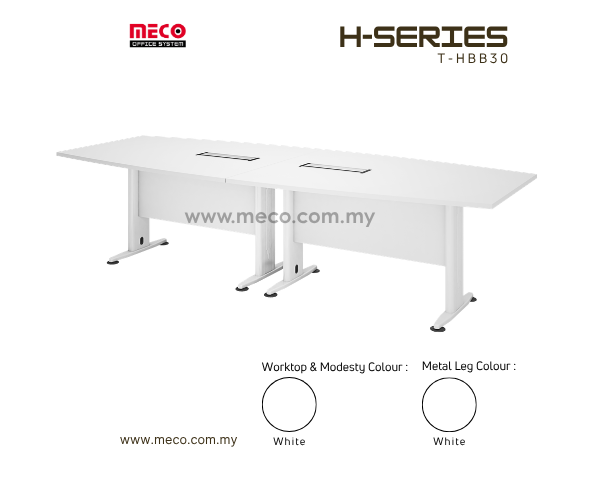 H-Series Boat Shape Conference Table | 10ft
