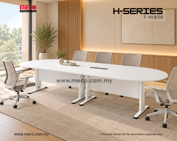 H-Series Oval Shape Conference Table | 12ft - Image 2