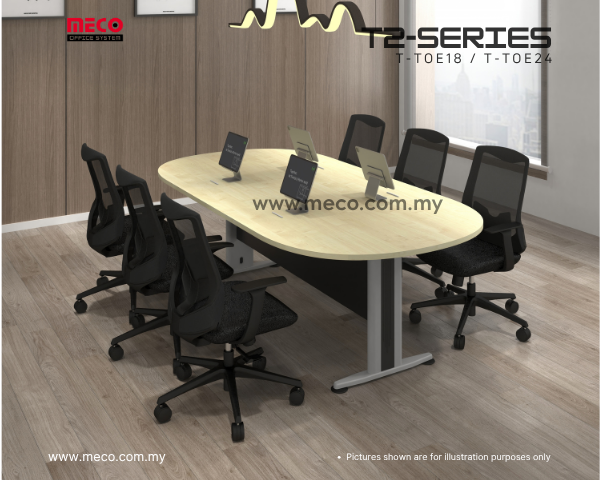 T2-Series Oval Shape Conference Table | 6ft-8ft - Image 3